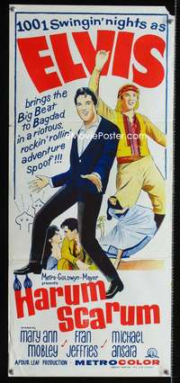 a616 HARUM SCARUM Aust daybill movie poster '65 rockin' Elvis Presley!