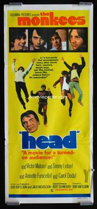 a618 HEAD Aust daybill movie poster '68 The Monkees, Jack Nicholson