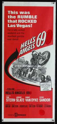 a621 HELL'S ANGELS '69 Aust daybill movie poster '69 Las Vegas bikers!