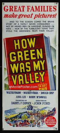 a630 HOW GREEN WAS MY VALLEY Aust daybill movie poster '41 John Ford