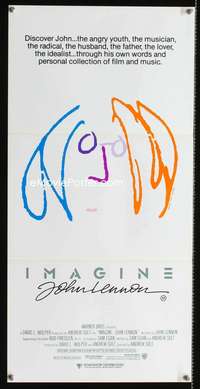 a638 IMAGINE Aust daybill movie poster '88 great John Lennon artwork!