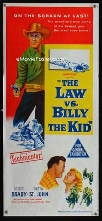 a666 LAW VS BILLY THE KID Aust daybill movie poster '54 Scott Brady