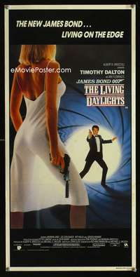 a677 LIVING DAYLIGHTS Aust daybill movie poster '86Dalton, James Bond