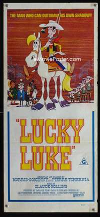 a684 LUCKY LUKE Aust daybill movie poster '71 cartoon western!