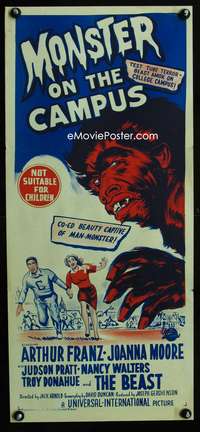 a708 MONSTER ON THE CAMPUS Aust daybill movie poster '58 man-monster!