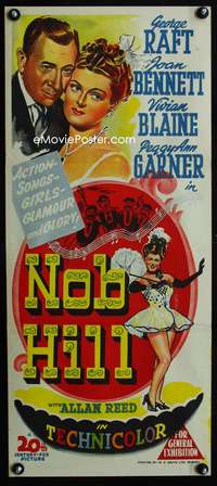 a726 NOB HILL Aust daybill movie poster '45 George Raft, Joan Bennett