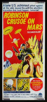 a781 ROBINSON CRUSOE ON MARS Aust daybill movie poster '64 Mantee