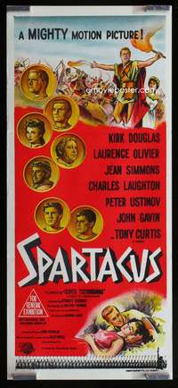 a836 SPARTACUS Aust daybill movie poster '61 Kubrick, Kirk Douglas