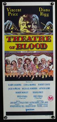 a880 THEATRE OF BLOOD Aust daybill movie poster '73 Vincent Price