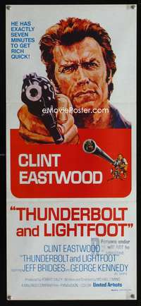 a887 THUNDERBOLT & LIGHTFOOT Aust daybill movie poster '74 Eastwood