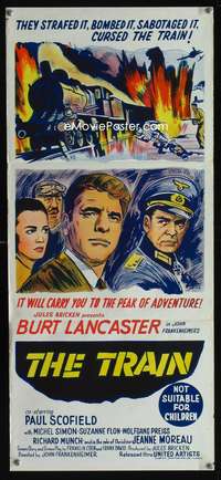 a899 TRAIN Aust daybill movie poster '65 Lancaster, Frankenheimer