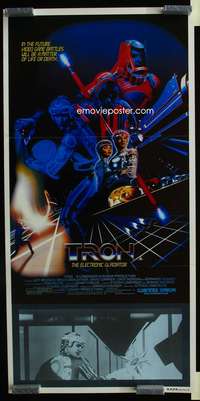 a902 TRON Aust daybill movie poster '82 Disney sci-fi, Jeff Bridges