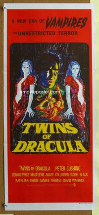 a905 TWINS OF EVIL Aust daybill movie poster '72 virgin or vampire!