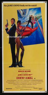 a914 VIEW TO A KILL Aust daybill movie poster '85 Moore as James Bond!