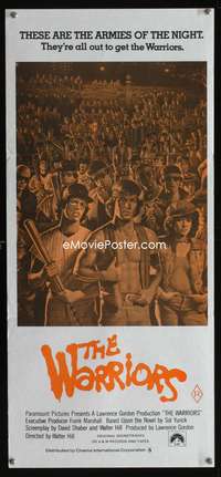 a919 WARRIORS Aust daybill movie poster R80s Walter Hill