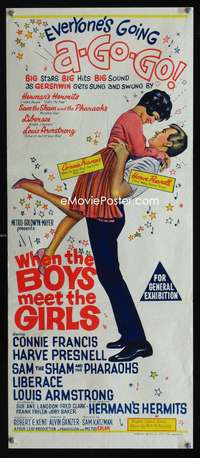 a927 WHEN THE BOYS MEET THE GIRLS Aust daybill movie poster '65
