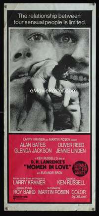 a934 WOMEN IN LOVE Aust daybill movie poster '70 Ken Russell, Lawrence