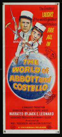 a935 WORLD OF ABBOTT & COSTELLO Aust daybill movie poster '65