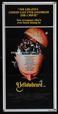 a941 YELLOWBEARD Aust daybill movie poster '83MontyPython,Cheech&Chong