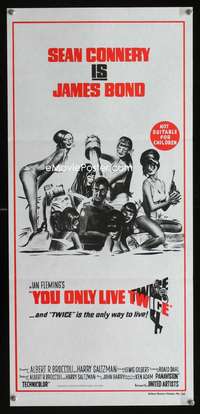 a942 YOU ONLY LIVE TWICE Aust daybill movie poster R80s Connery, Bond!