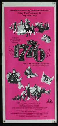 a405 1776 Aust daybill movie poster '72 William Daniels, musical