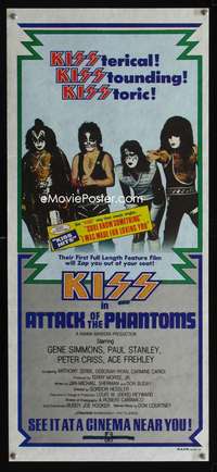 a443 ATTACK OF THE PHANTOMS Aust daybill movie poster '78 KISS image!