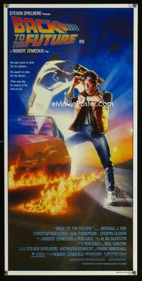 a446 BACK TO THE FUTURE Aust daybill movie poster '85 Fox, DeLorean!