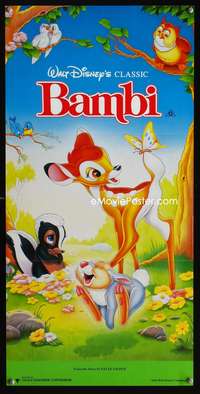 a447 BAMBI Aust daybill movie poster R91 Walt Disney cartoon classic!