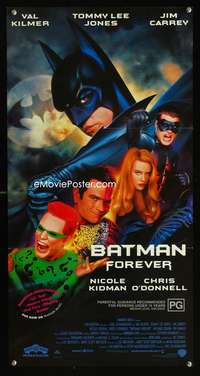 a449 BATMAN FOREVER Aust daybill movie poster '95 Val Kilmer, Kidman