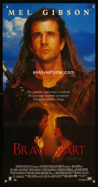 a473 BRAVEHEART Aust daybill movie poster '95 Mel Gibson, Scotland!