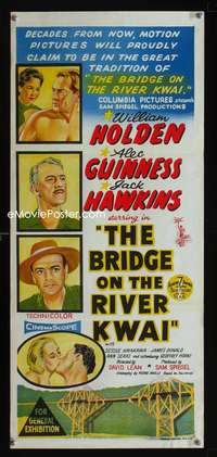 a476 BRIDGE ON THE RIVER KWAI Aust daybill movie poster '58 Holden