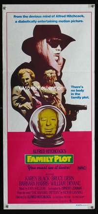 a567 FAMILY PLOT Aust daybill movie poster '76 Alfred Hitchcock