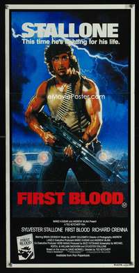 a576 FIRST BLOOD Aust daybill movie poster '82 Stallone as Rambo!