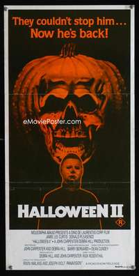 a612 HALLOWEEN II Aust daybill movie poster '81 jack-o-lantern image!