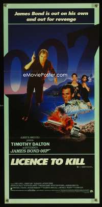 a672 LICENCE TO KILL Aust daybill movie poster '89 Dalton, James Bond