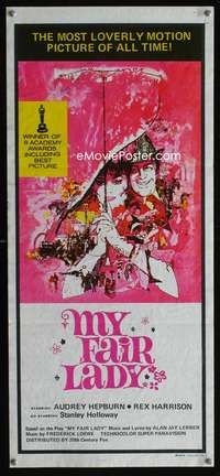 a712 MY FAIR LADY Aust daybill movie poster R70s Audrey Hepburn