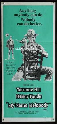 a713 MY NAME IS NOBODY Aust daybill movie poster '74 Henry Fonda, Hill