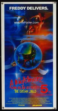 a725 NIGHTMARE ON ELM STREET 5 Aust daybill movie poster '89 Freddy!