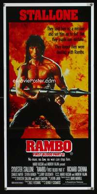 a764 RAMBO FIRST BLOOD II Aust daybill movie poster '85 Stallone