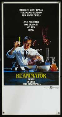 a770 RE-ANIMATOR Aust daybill movie poster '85 great horror image!