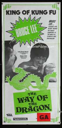 a773 RETURN OF THE DRAGON Aust daybill R80s kung fu action, Bruce Lee classic, Way of the Dragon!