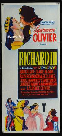 a777 RICHARD III Aust daybill movie poster '54 Laurence Olivier