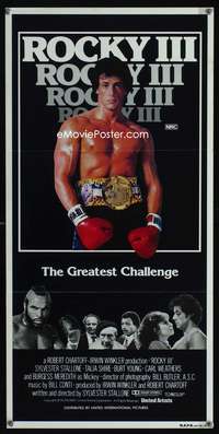 a785 ROCKY III Aust daybill movie poster '82 Sylvester Stallone,boxing