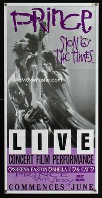 a810 SIGN 'O' THE TIMES advance Aust daybill movie poster '87 Prince!