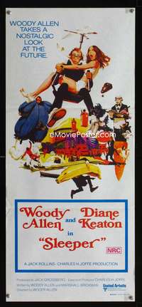 a814 SLEEPER Aust daybill movie poster '74 Woody Allen, Diane Keaton