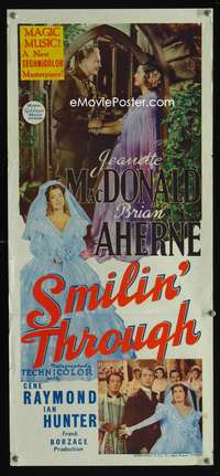 a818 SMILIN' THROUGH Aust daybill movie poster '41 MacDonald, Aherne