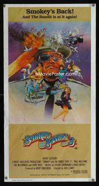 a821 SMOKEY & THE BANDIT 3 Aust daybill movie poster '83 Gleason