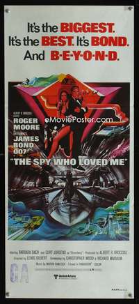 a839 SPY WHO LOVED ME Aust daybill movie poster '77 Bond!
