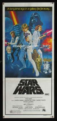 a847 STAR WARS Aust daybill movie poster '77 Tom William Chantrell artwork!