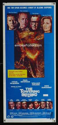 a897 TOWERING INFERNO Aust daybill movie poster '74 McQueen, Newman